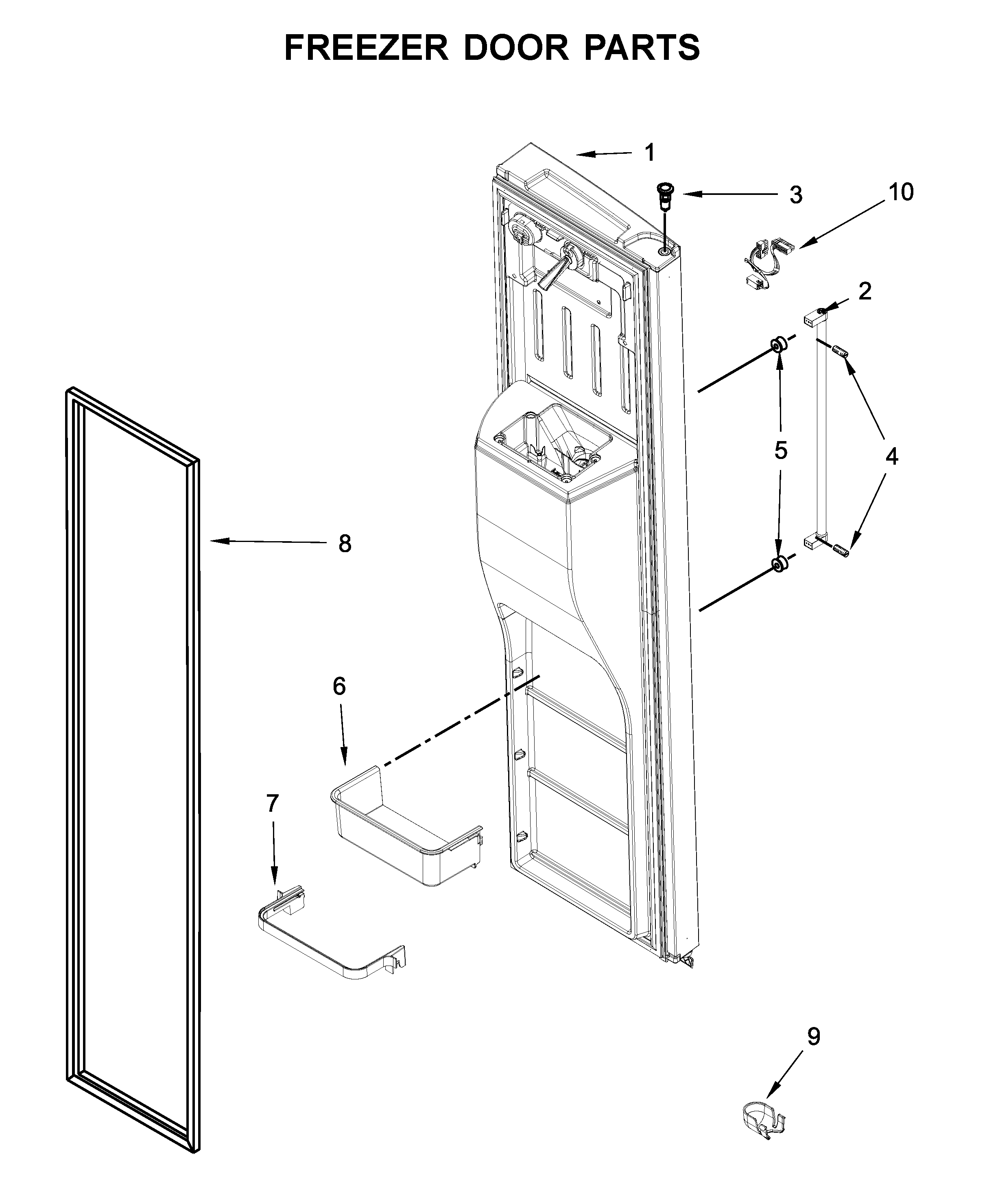 Freezer door parts