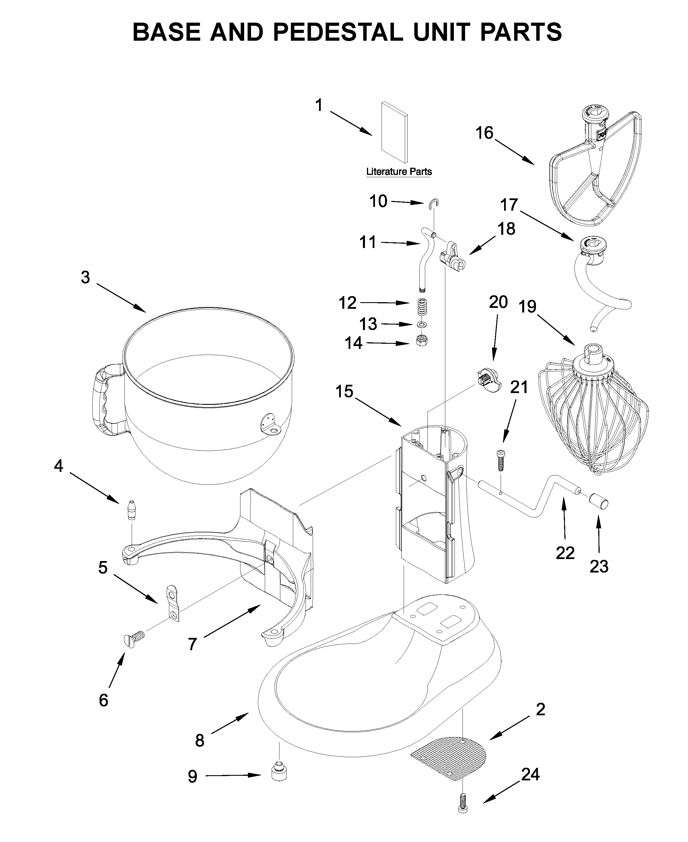 Base and pedestal unit parts