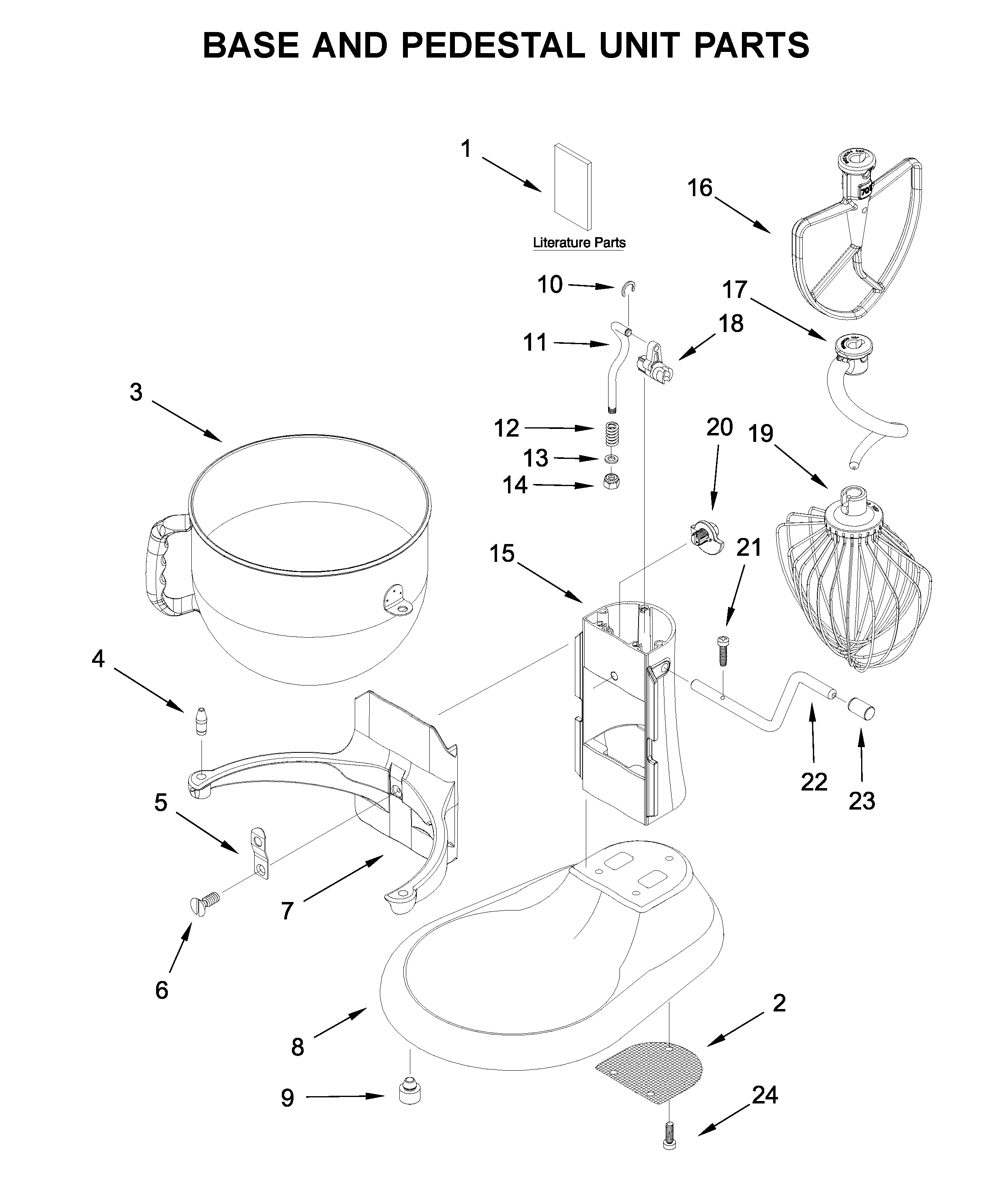 Base and pedestal unit parts