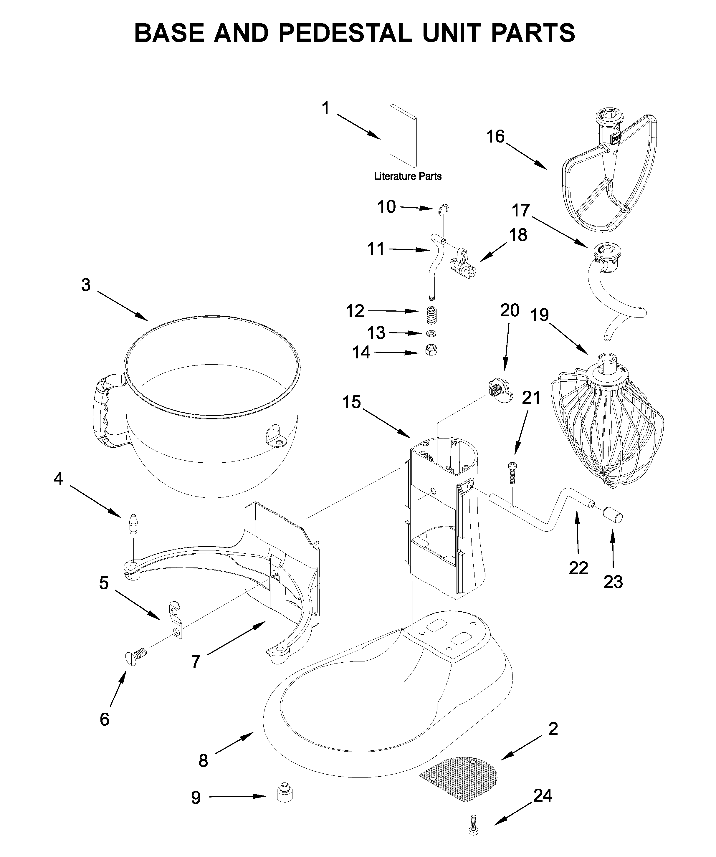 Base and pedestal unit parts