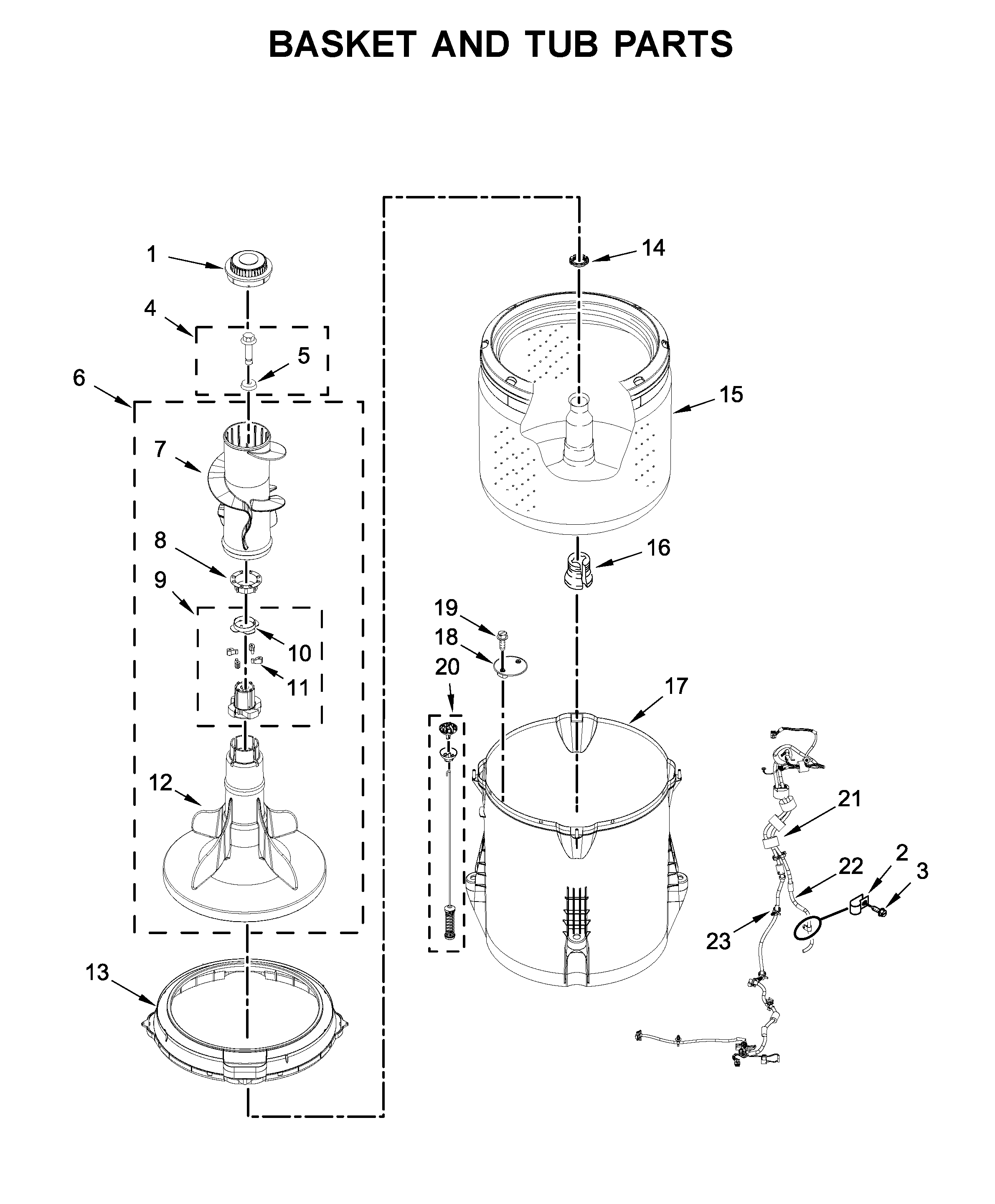 Basket and tub parts