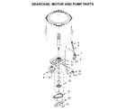 Admiral ATW4516HW0 gearcase, motor and pump parts diagram