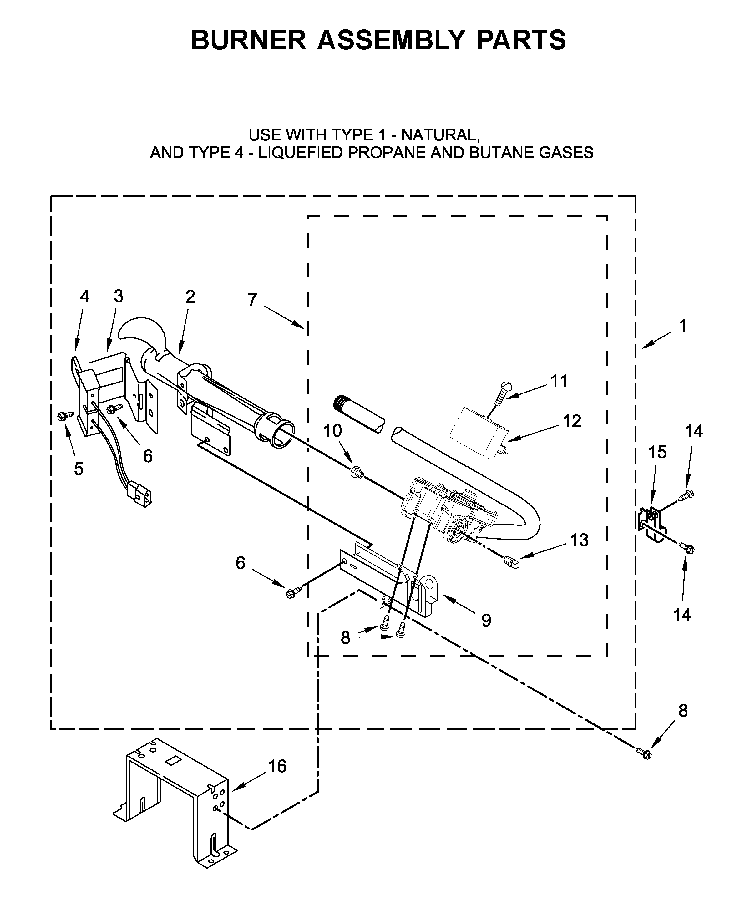 Burner assembly parts