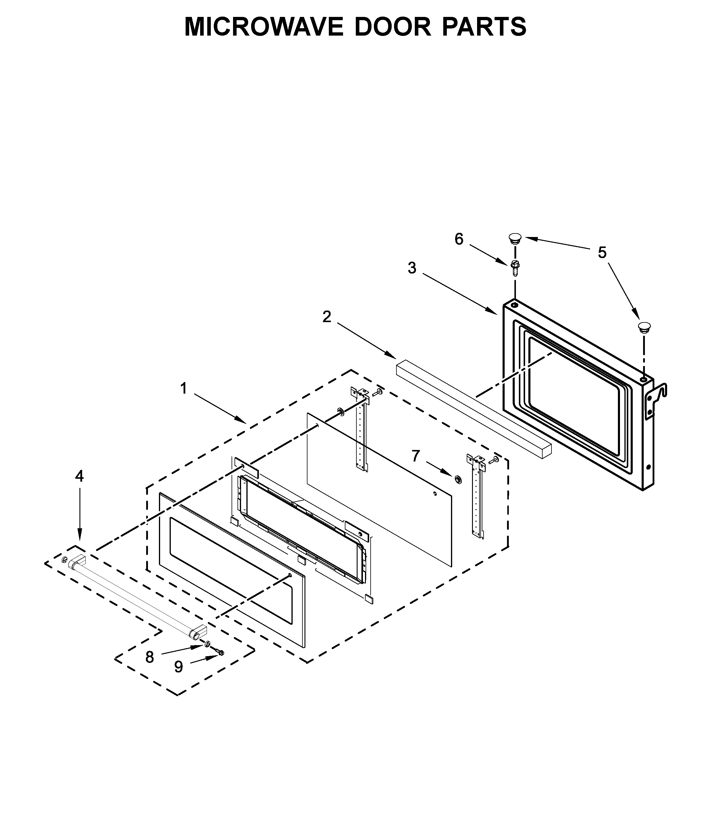 Microwave door parts