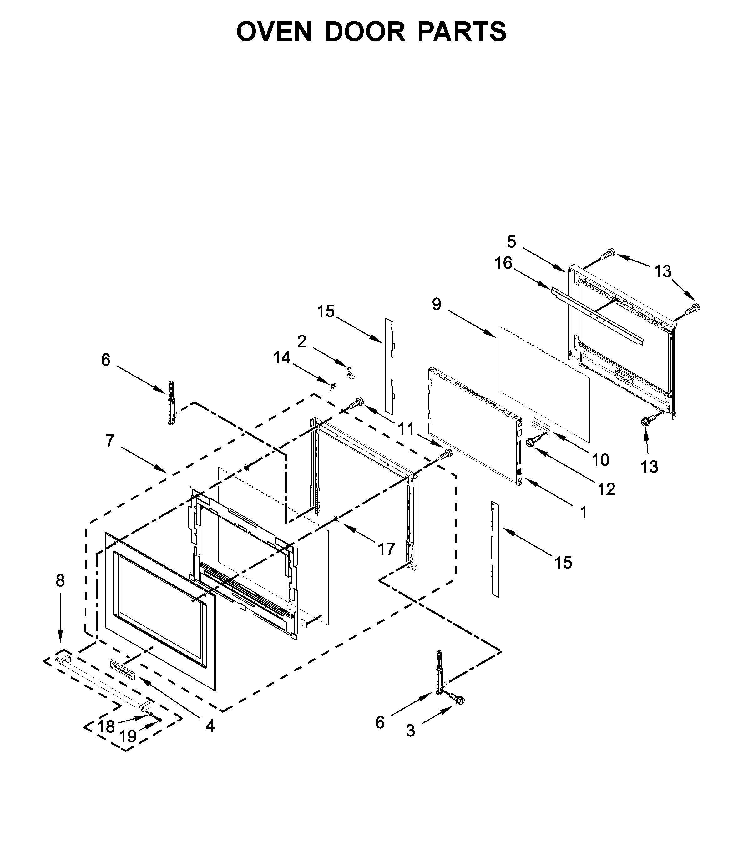 Oven door parts