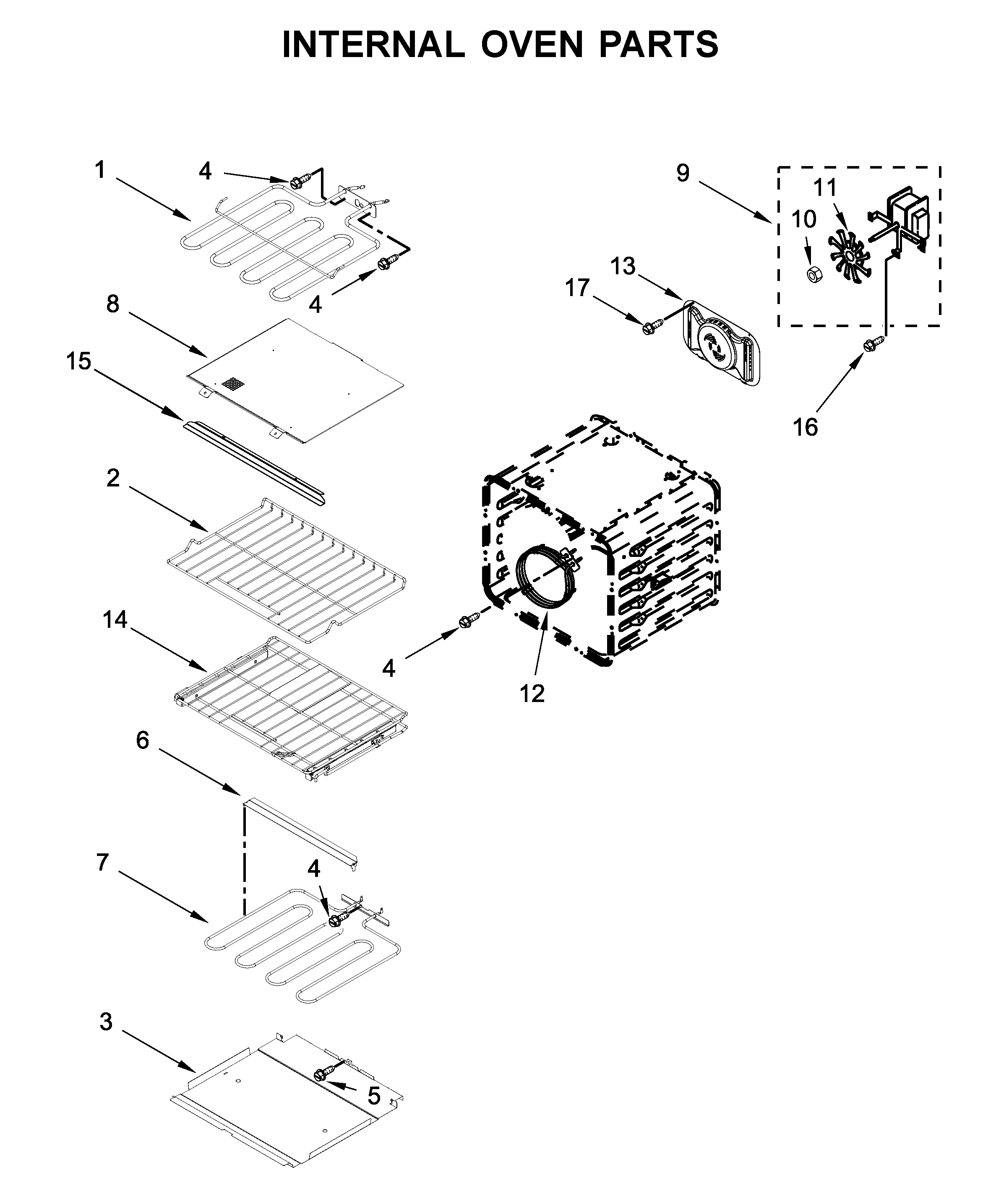 Internal oven parts
