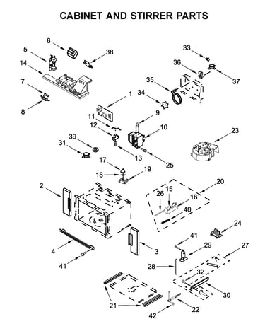 Cabinet and stirrer parts