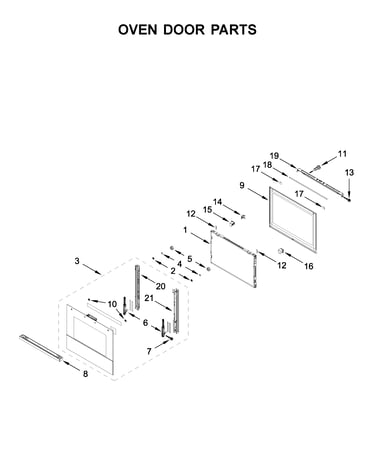 Oven door parts
