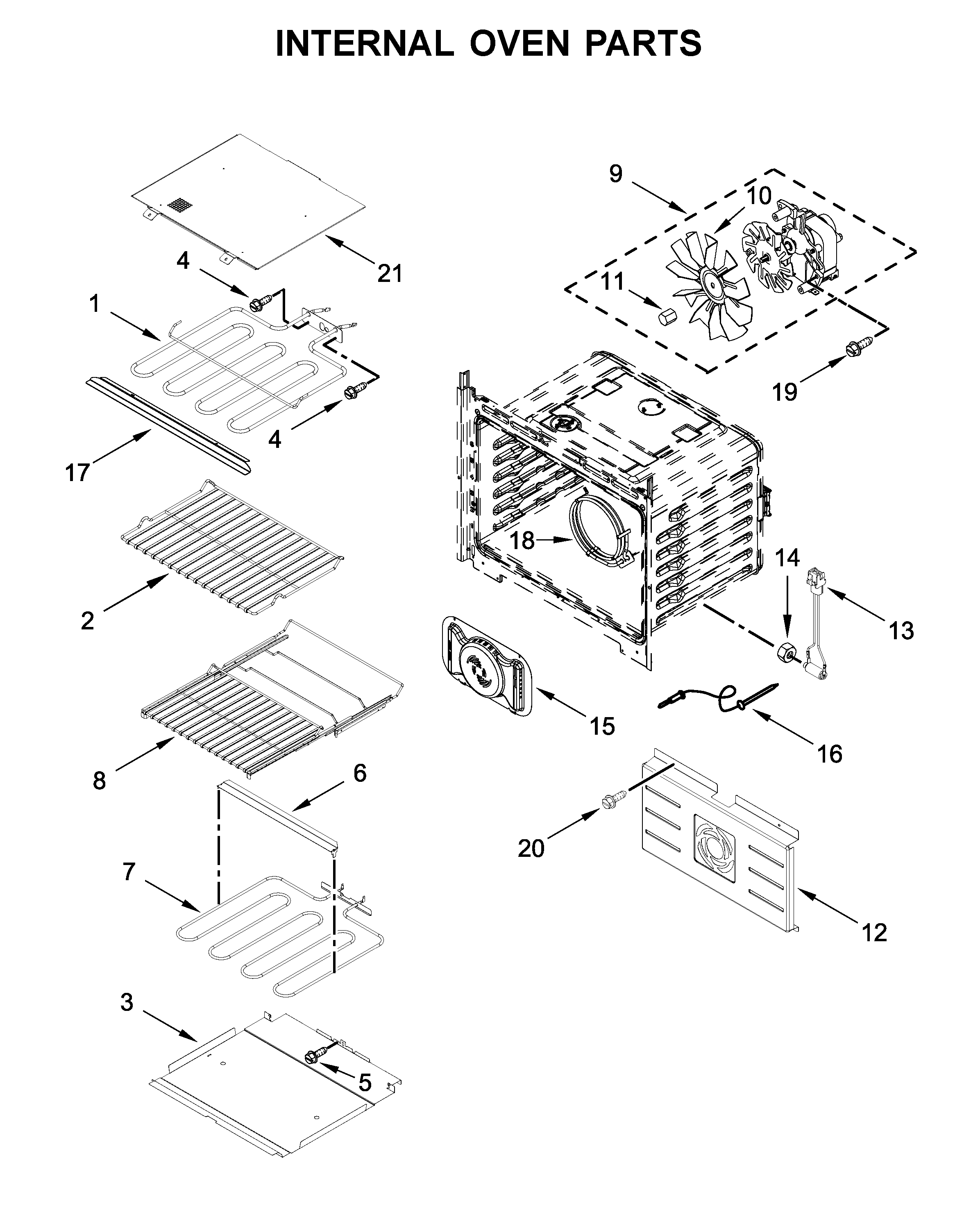 Internal oven parts