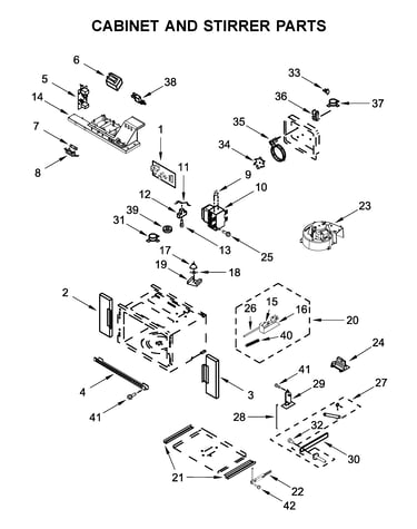 Cabinet and stirrer parts