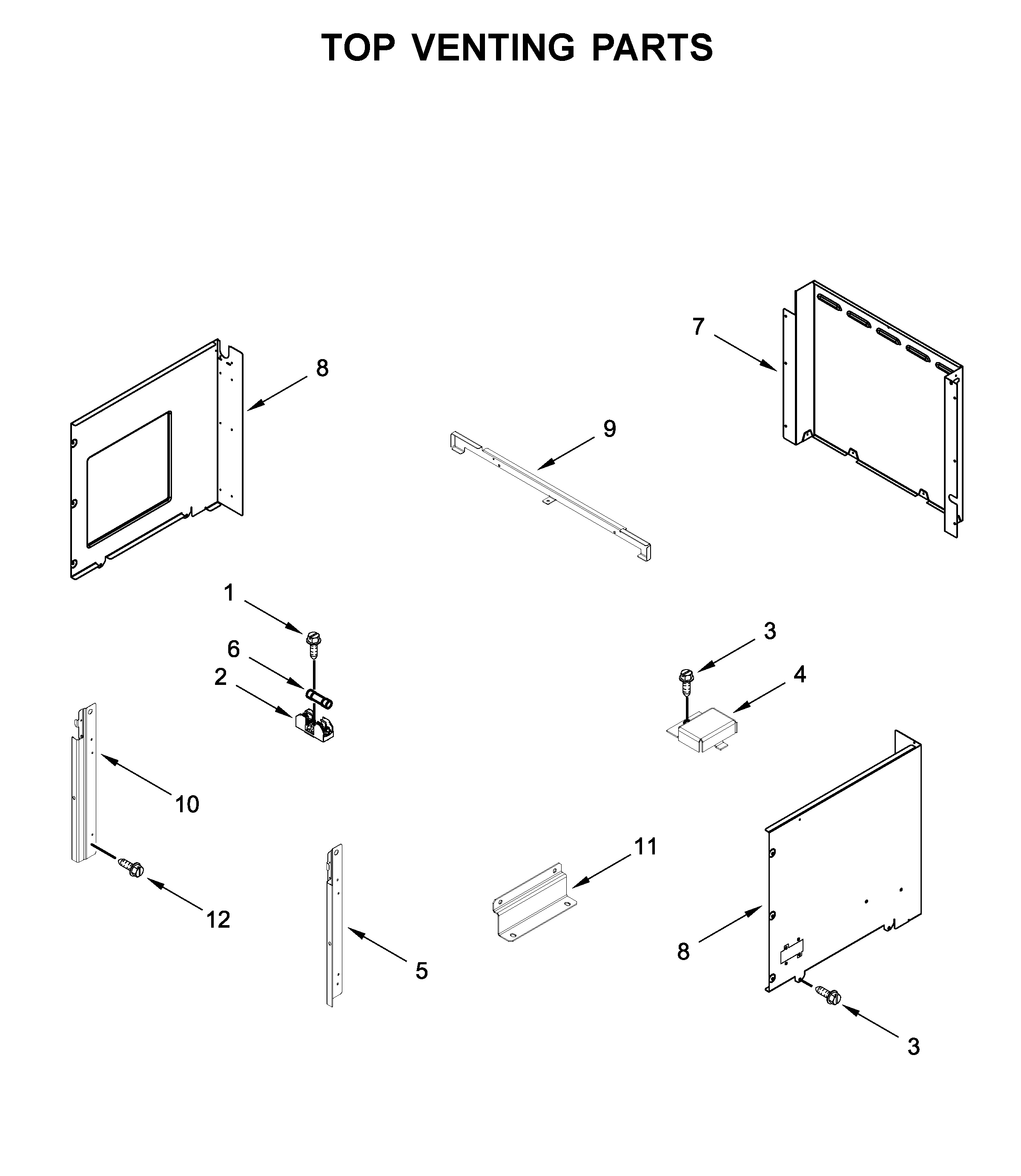 Top venting parts