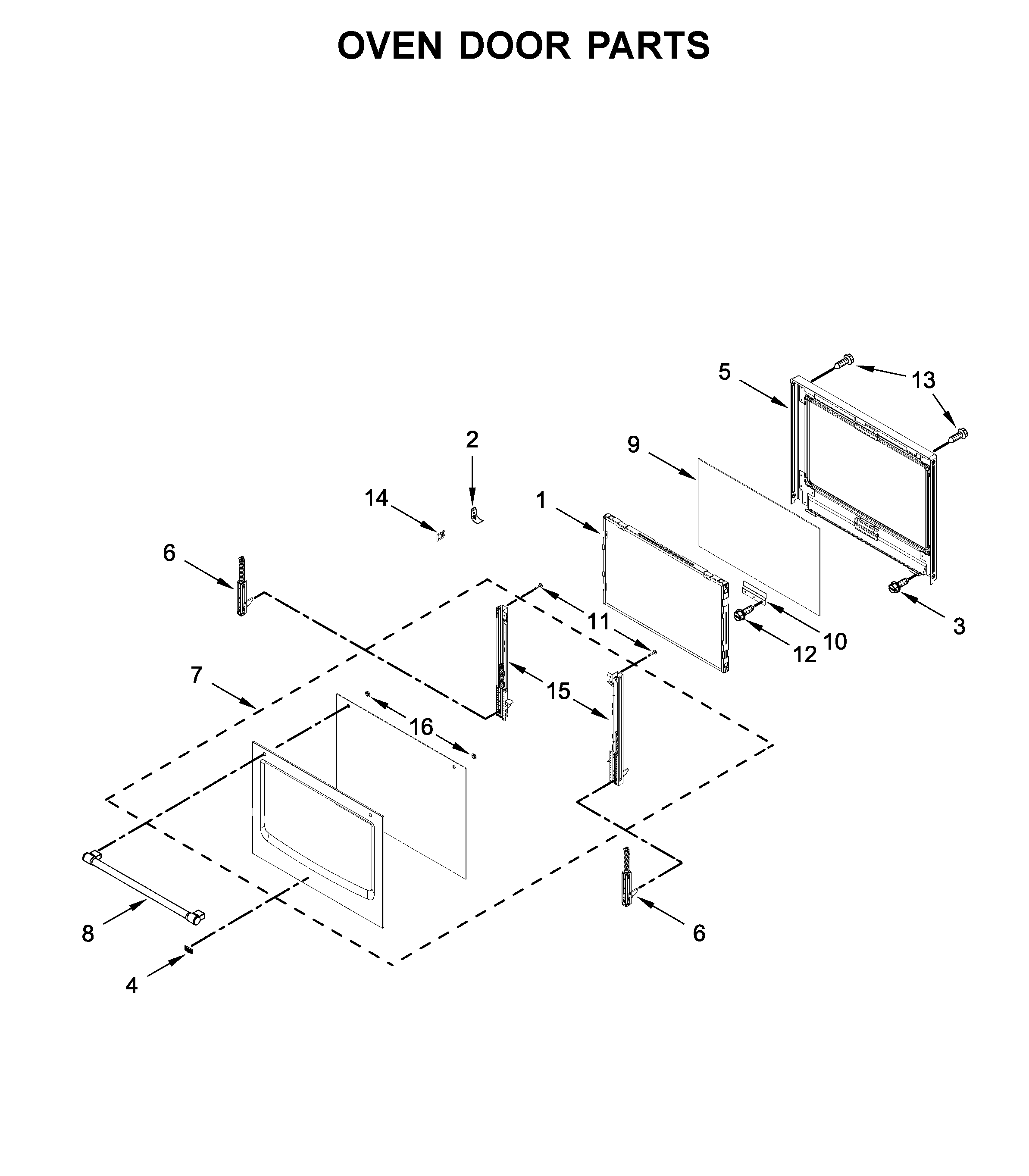 Oven door parts