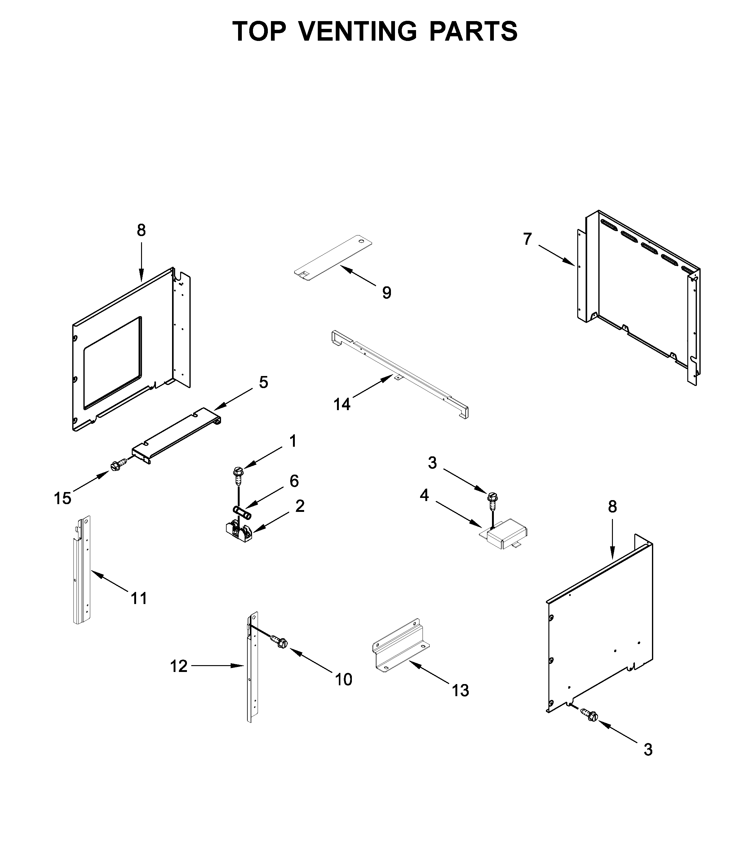 Top venting parts