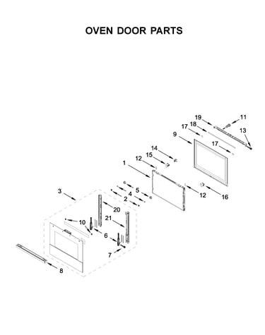 Oven door parts