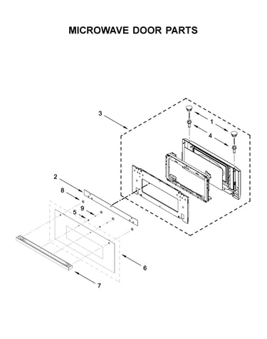 Microwave door parts