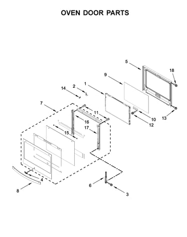Oven door parts