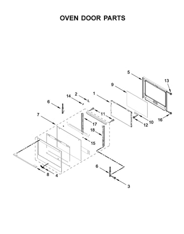 Oven door parts
