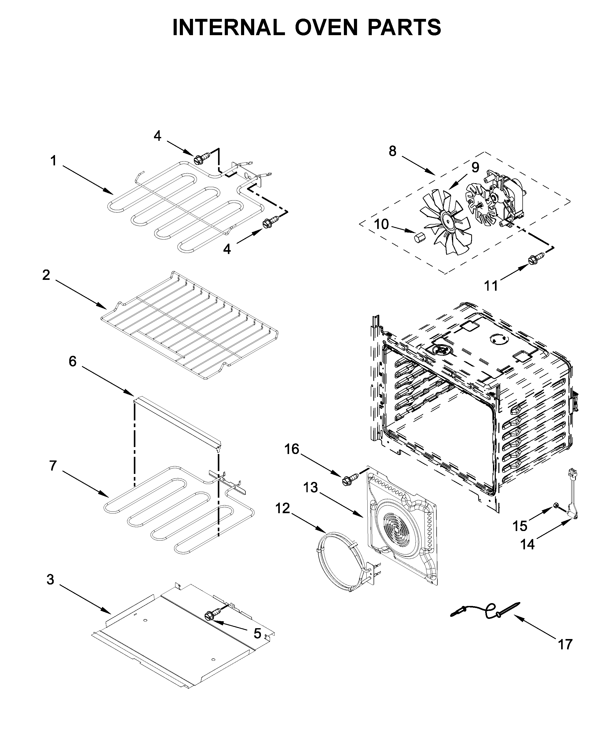 Internal oven parts