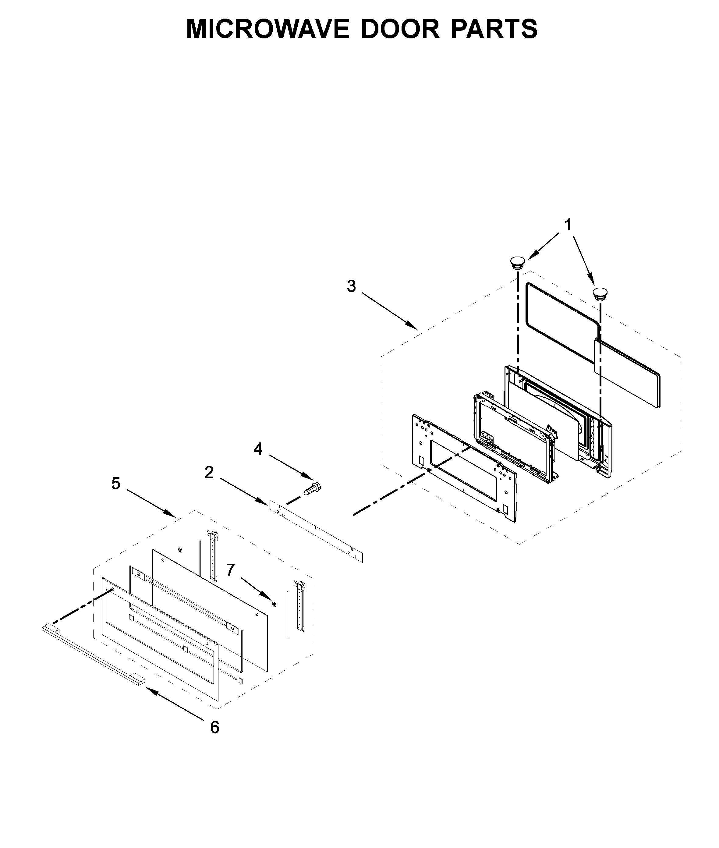 Microwave door parts