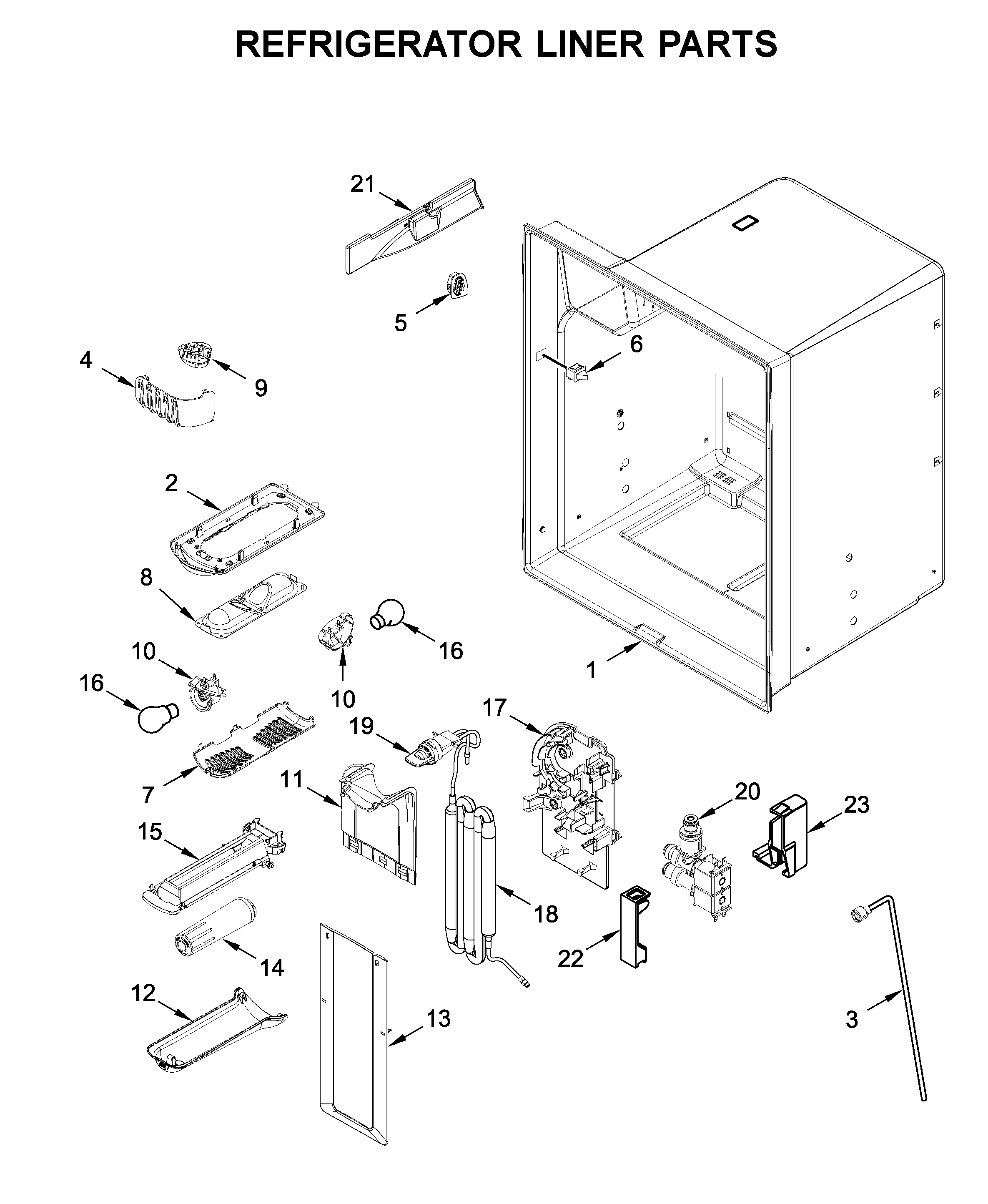 REFRIGERATOR LINER PARTS