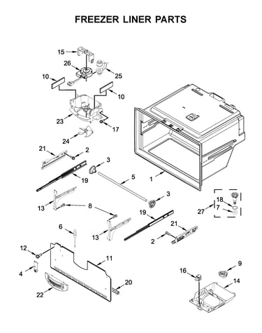 Freezer liner parts