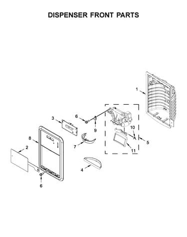 Dispenser front parts