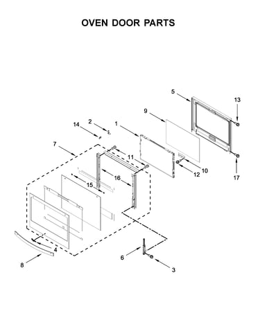 Oven door parts