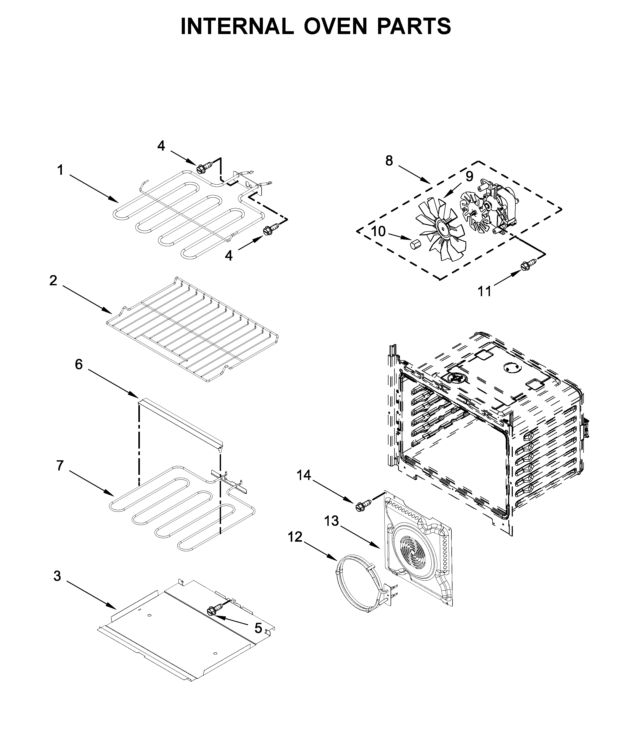 Internal oven parts