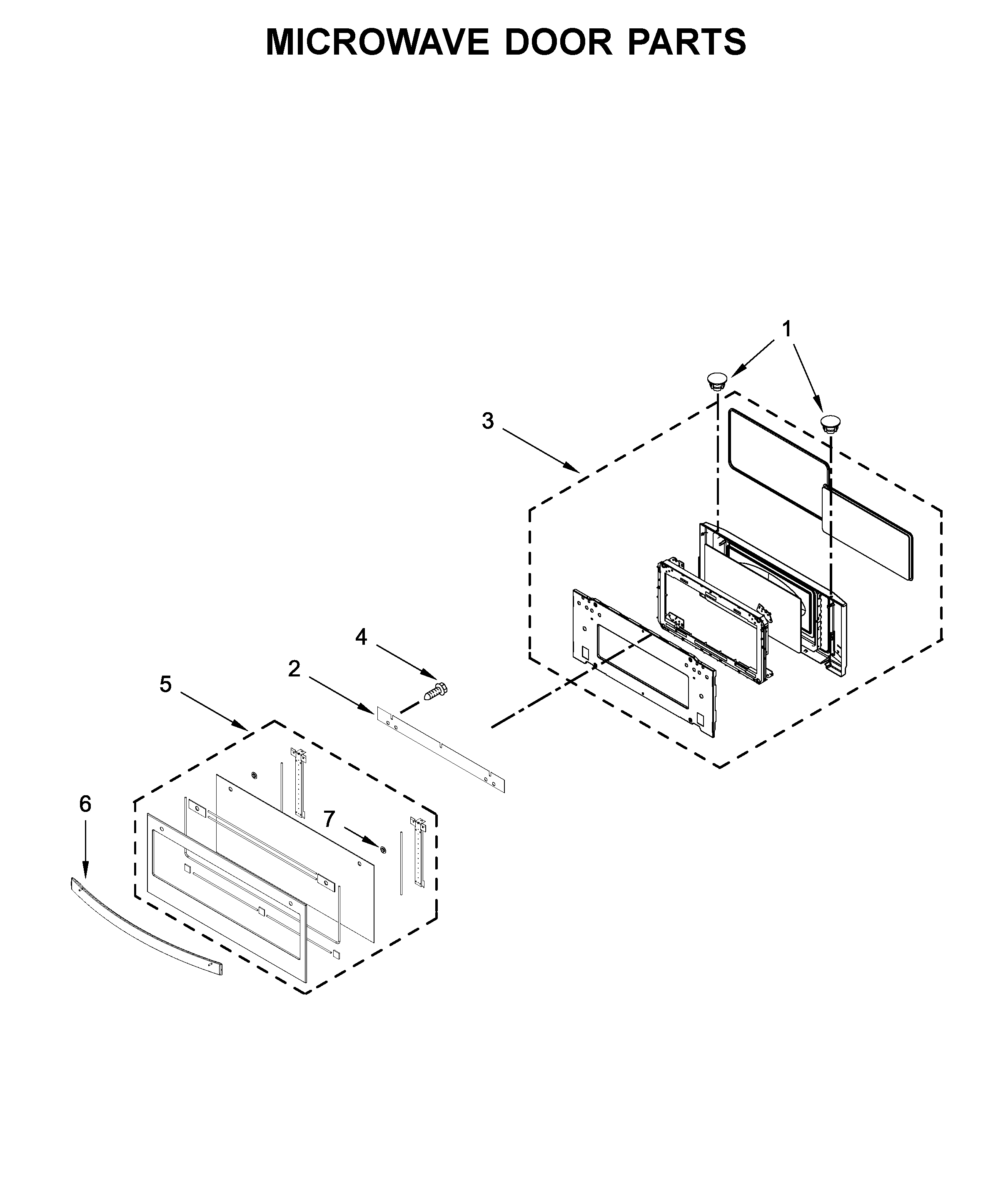 Microwave door parts