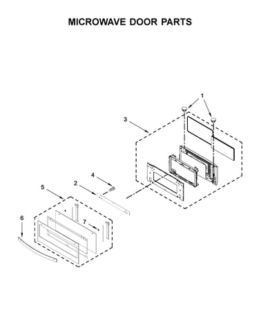 Microwave door parts