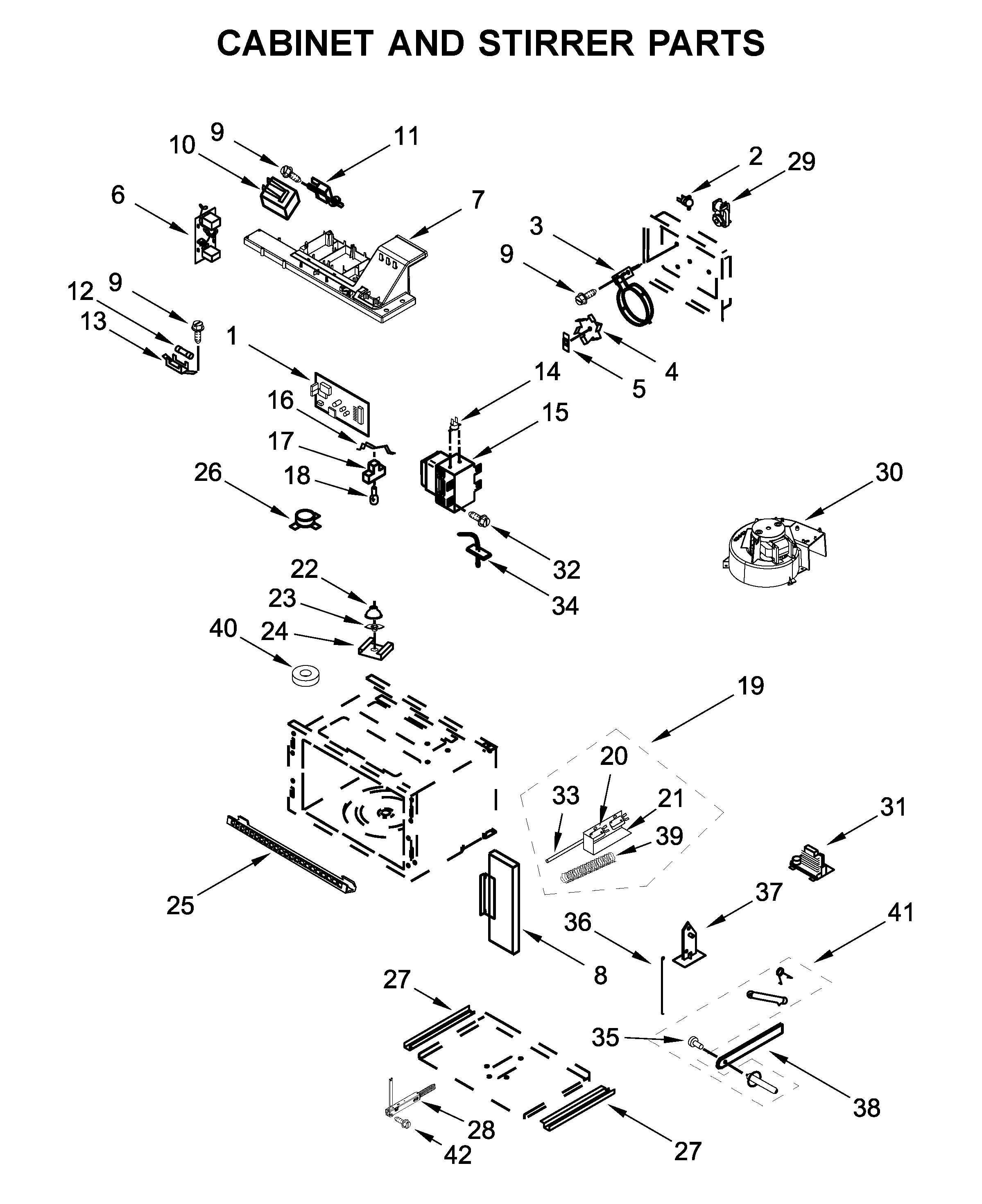 CABINET AND STIRRER PARTS