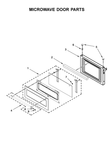 Microwave door parts