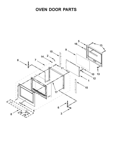 Oven door parts