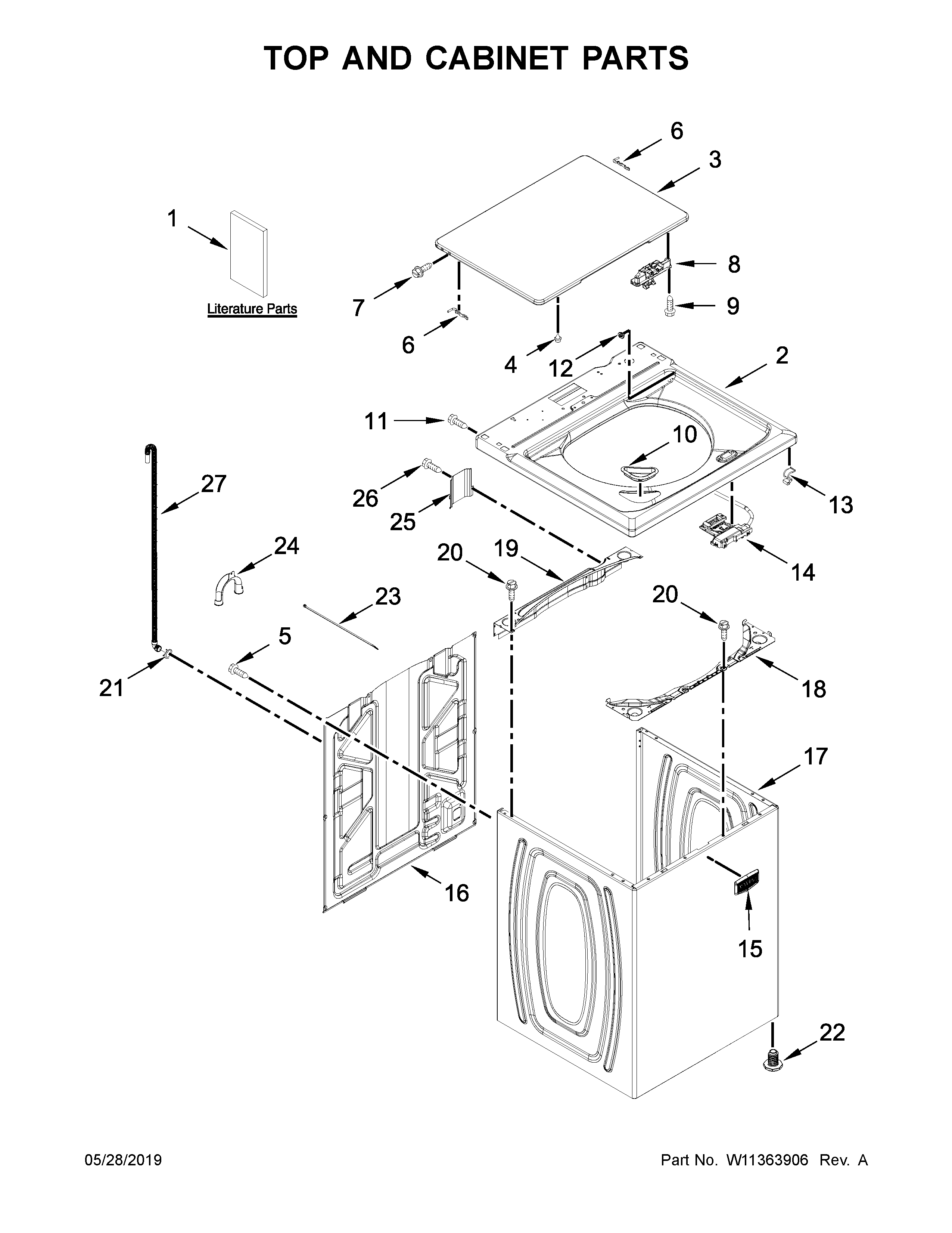 TOP AND CABINET PARTS