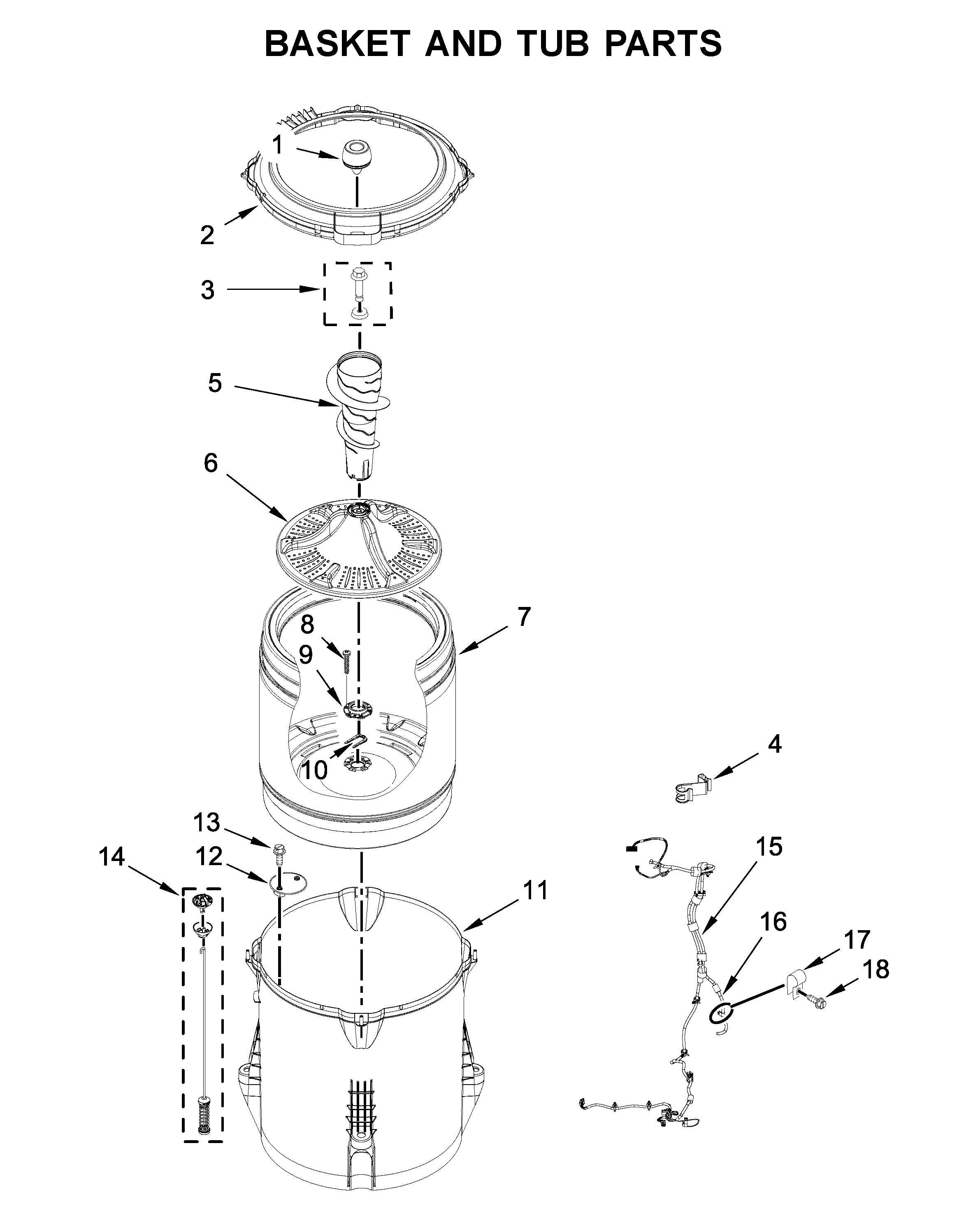 Basket and tub parts