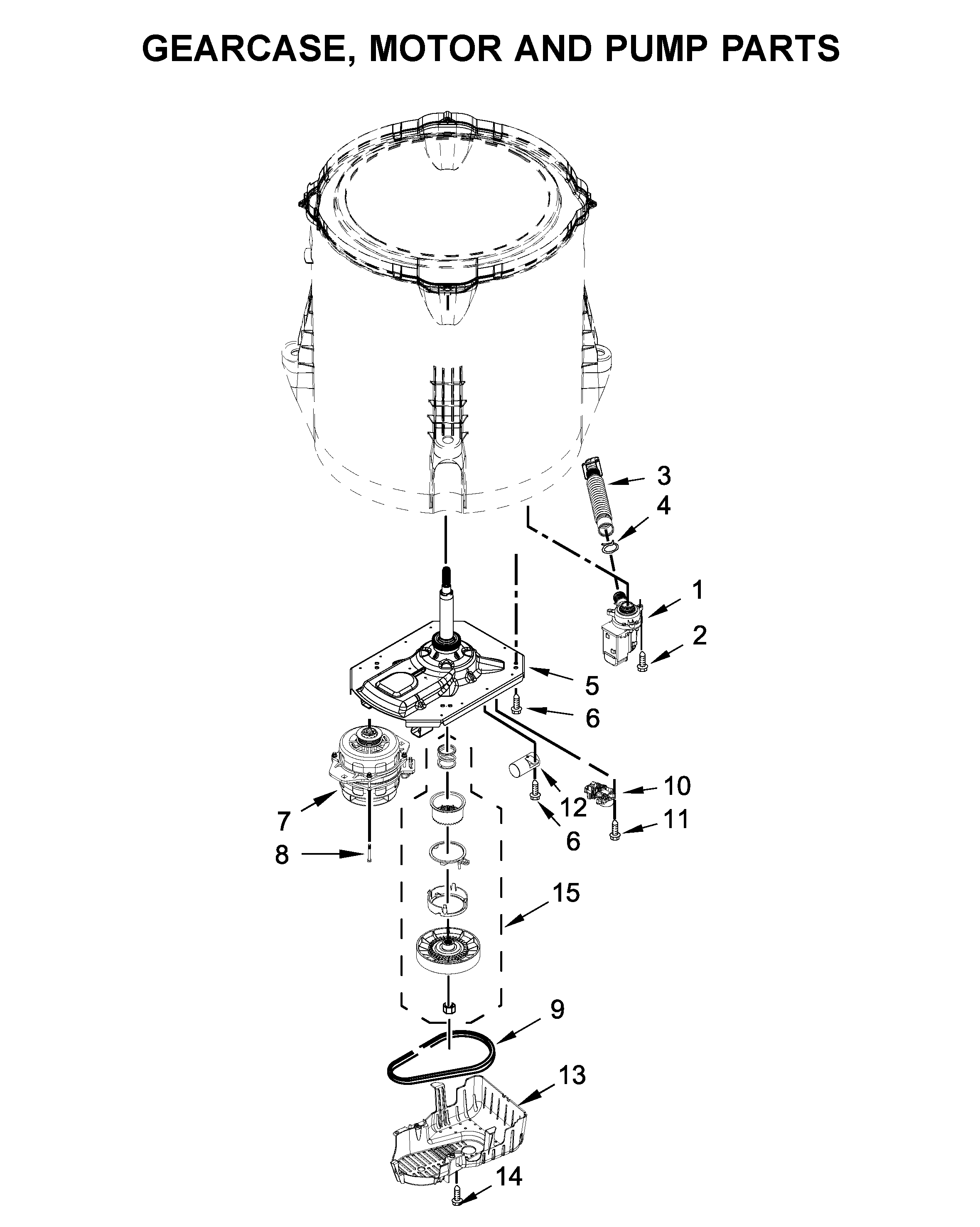 GEARCASE, MOTOR AND PUMP PARTS