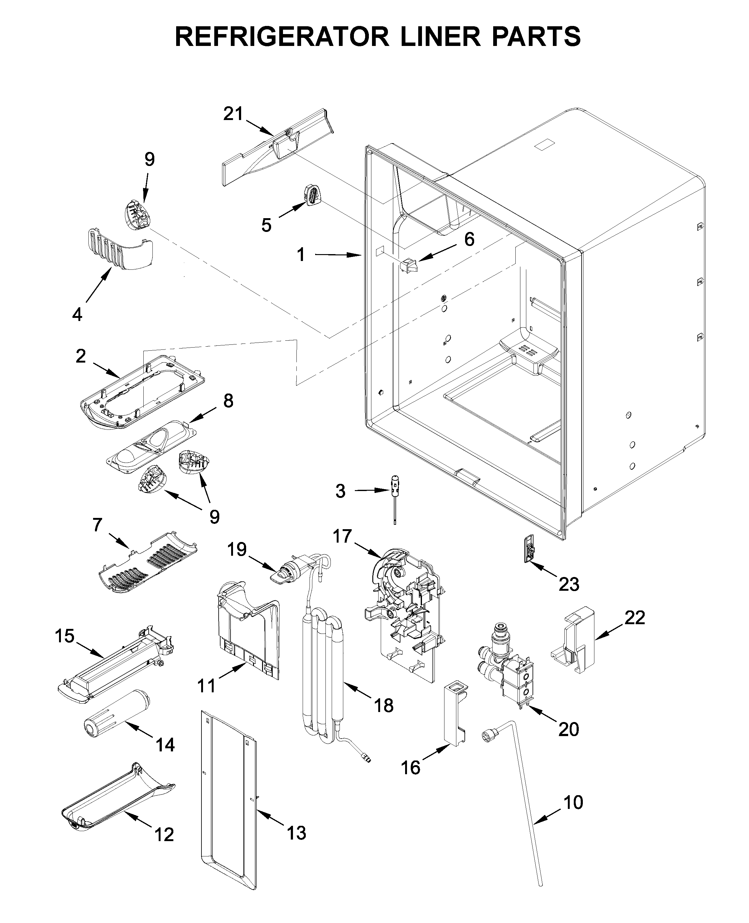 REFRIGERATOR LINER PARTS