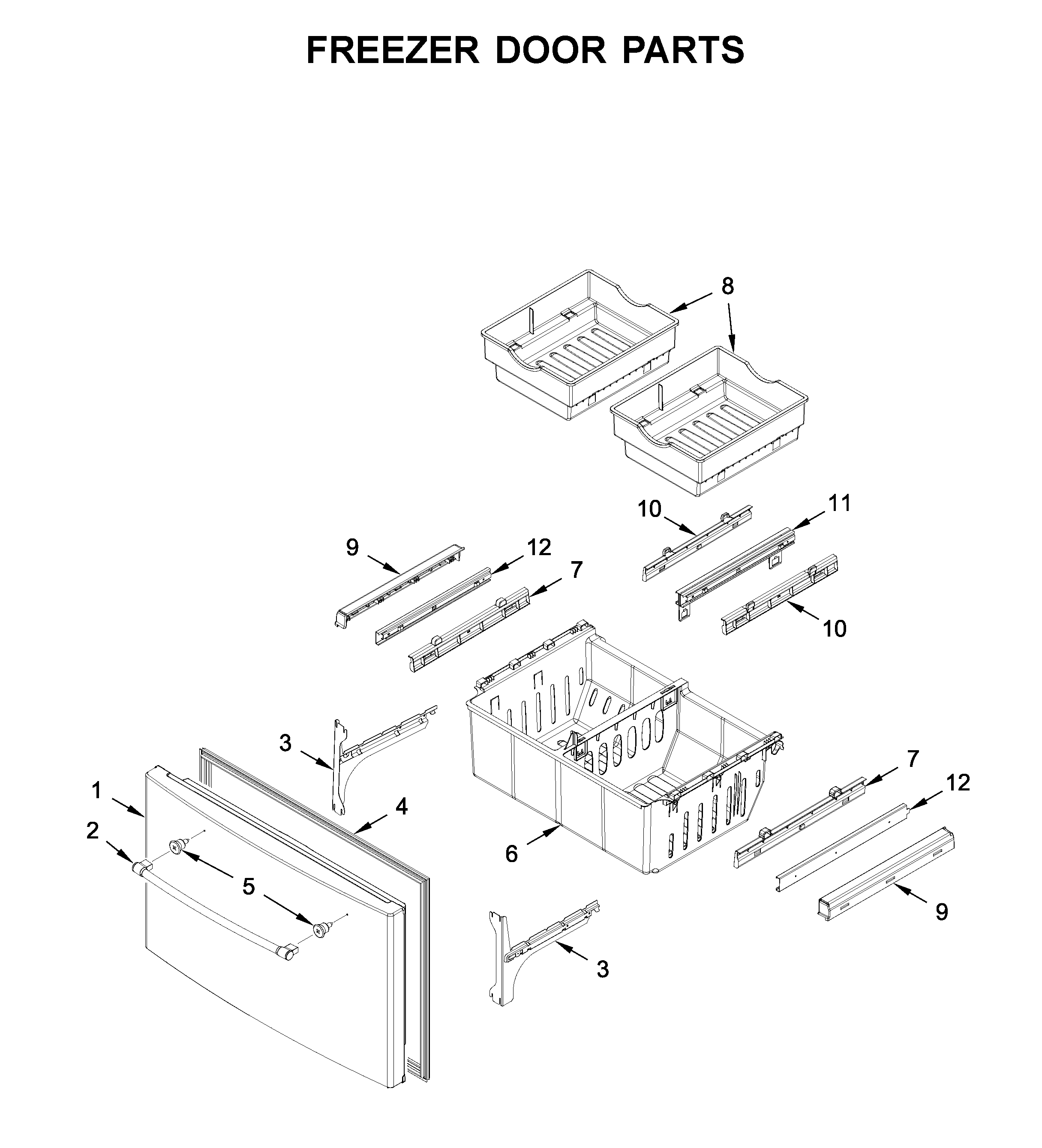 Freezer door parts