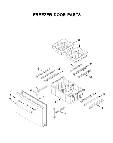 Freezer door parts