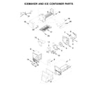 Maytag MFI2269FRZ04 icemaker and ice container parts diagram