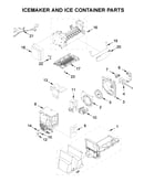 Icemaker and ice container parts
