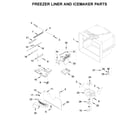 Maytag MBF2258FEZ03 freezer liner and icemaker parts diagram