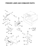 Freezer liner and icemaker parts