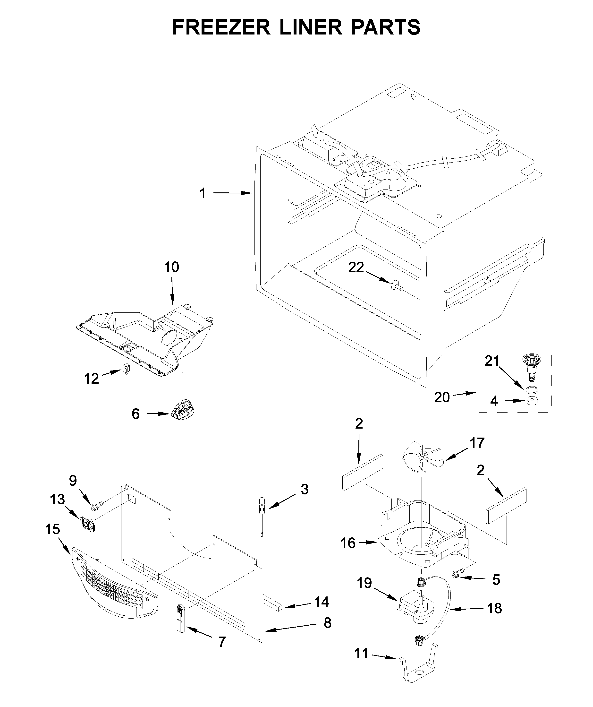 FREEZER LINER PARTS