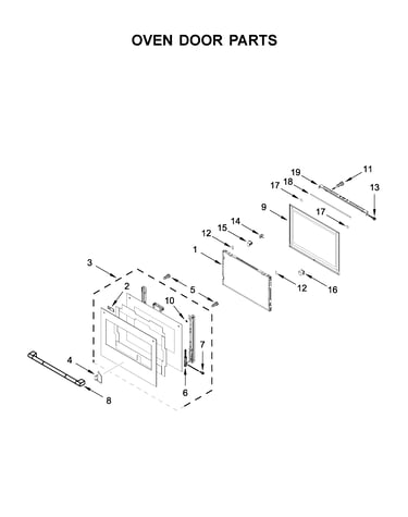 Oven door parts