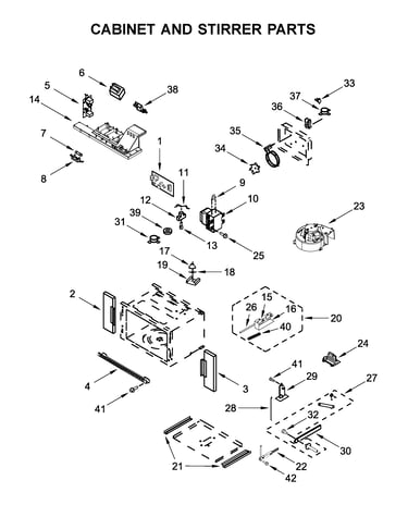Cabinet and stirrer parts