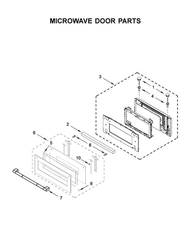 Microwave door parts