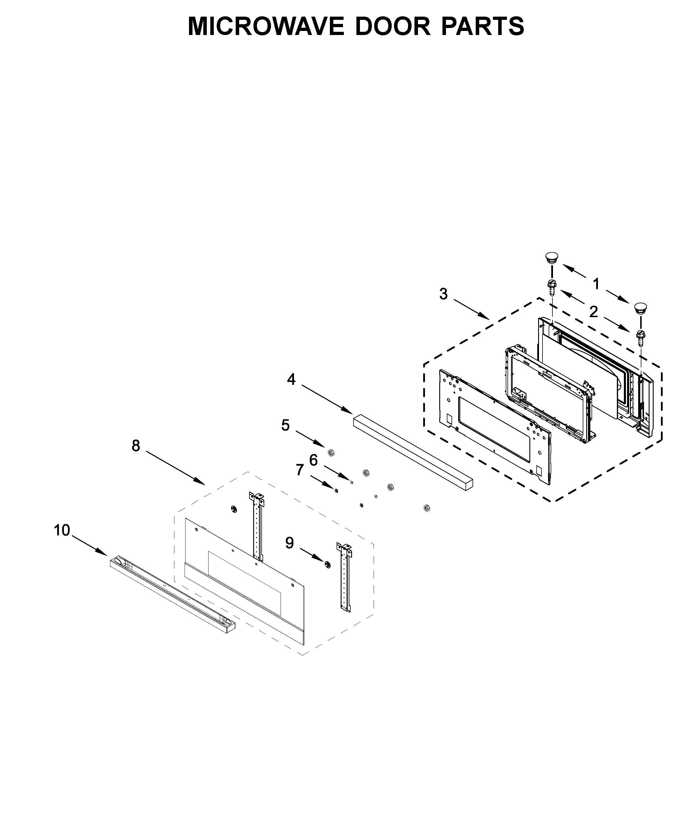 Microwave door parts