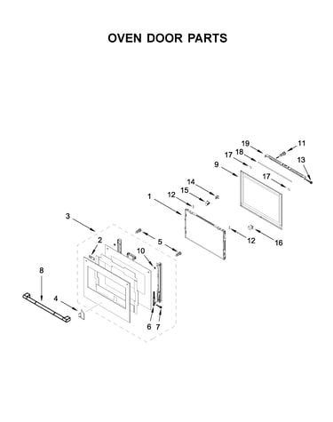 Oven door parts