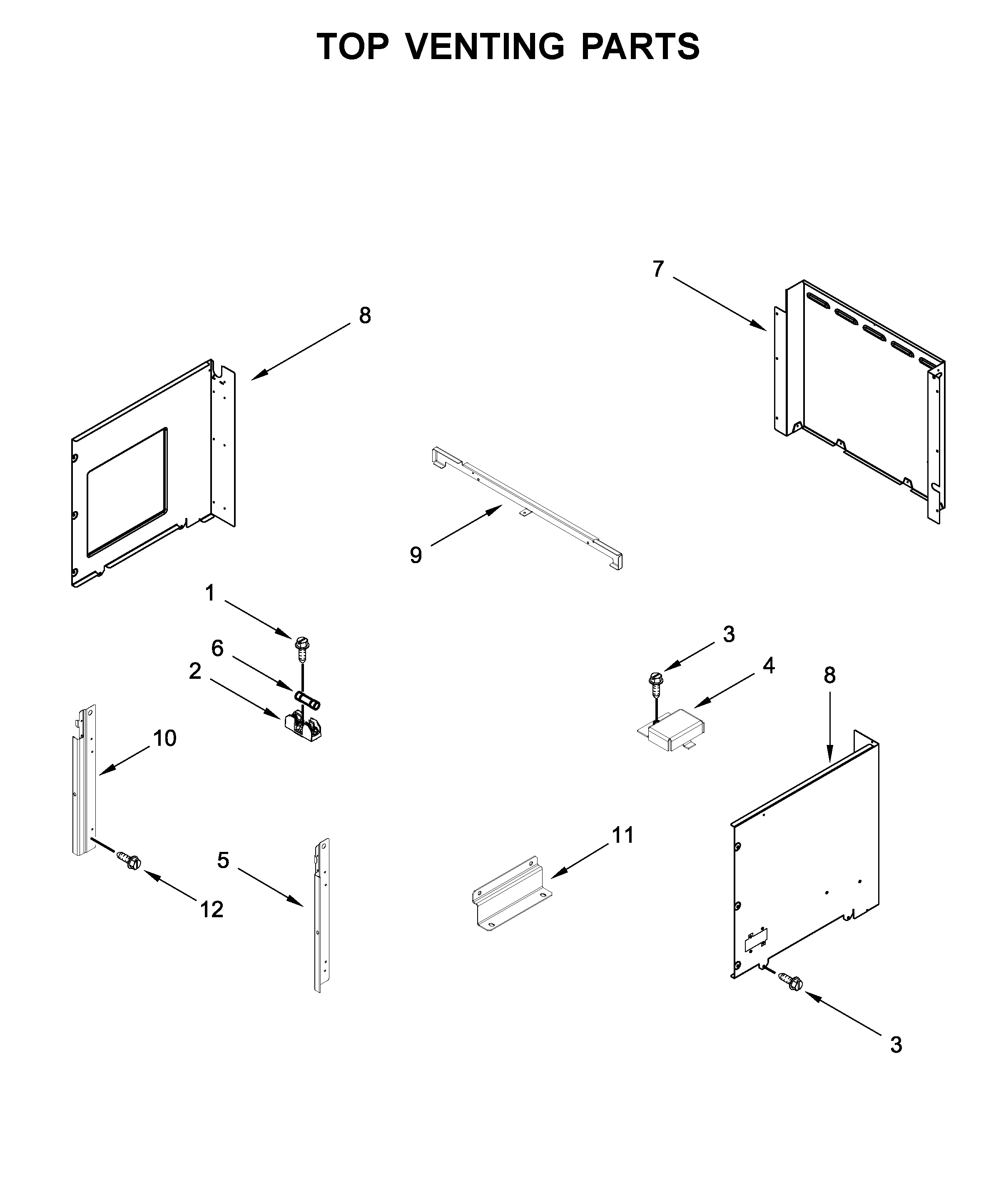Top venting parts